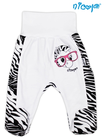 Polodupačky bavlna Nicol biele - Zebra, veľ. 86