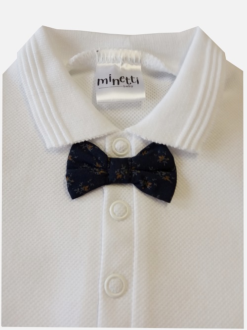 Body polo biele s golierom a motýlikom Minetti, veľ. 80