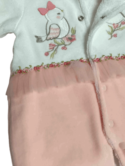 Prechodný overal velvet sv. ružový s kapucňou, veľ. 68