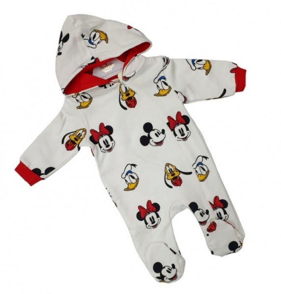 Teplákový overal biely - Mickey a Minnie, veľ. 74