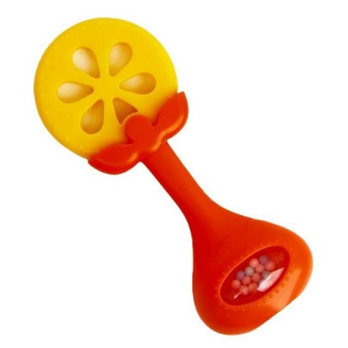 Hrkalka s hryzatkom Babyono oranžová