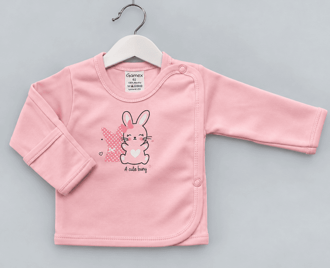 Košieľka so zapínaním na boku sv. ružová - Bunny, veľ. 62