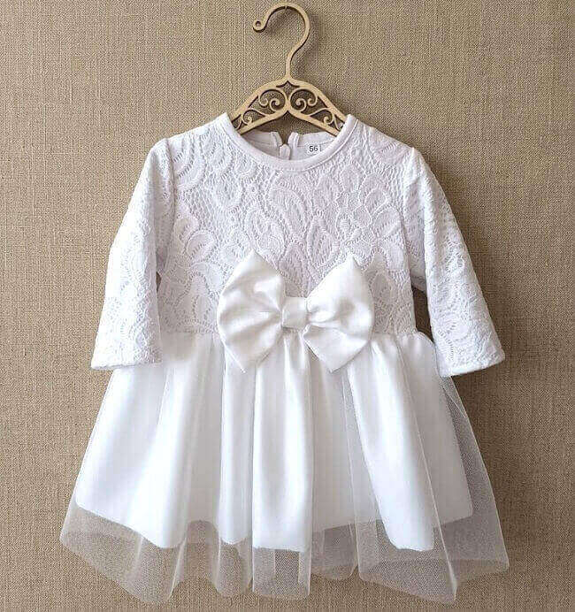 Krajkové šaty na krst biele s tylovou sukničkou Queen - viac veľkostí