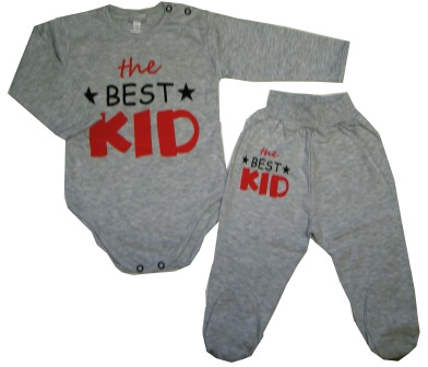 Súprava bavlnená pre batoľa sivá - Best kid, veľ. 68