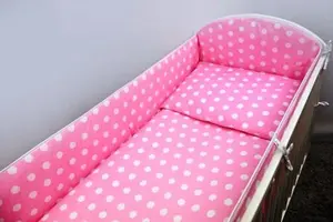 3 dielna sada ( obliečky 120x90 cm+mantinel 360 cm)  sv. ružová - Guličky