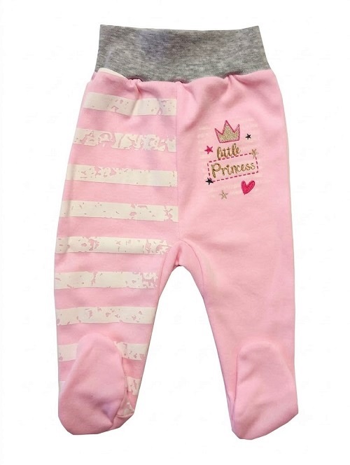 Polodupačky bavlnené svetlo ružové - Little princess, veľ. 74