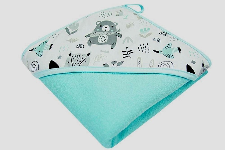 Detská termoosuška s kapucňou tyrkysová 100x100 cm - Zvieratká