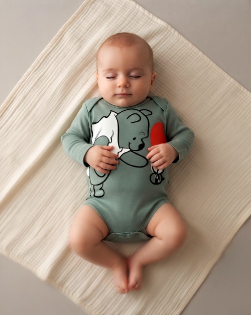 Body pre bábätko zelené - Macko Pooh, veľ. 80