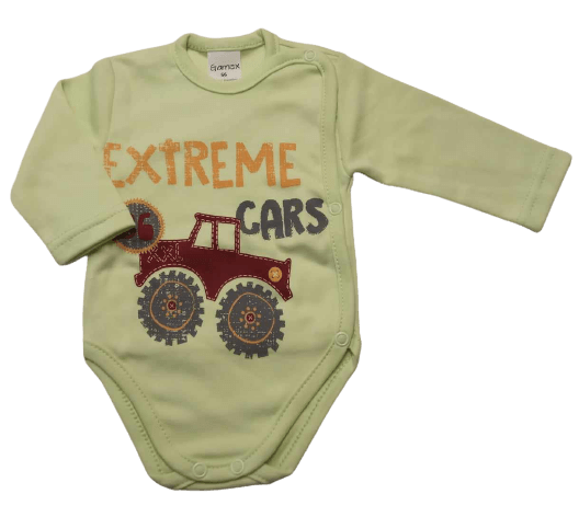 Body so zapínaním na boku zelené - Extreme cars, veľ. 56