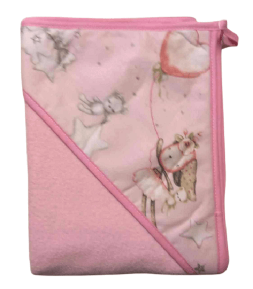 Detská termoosuška s kapucňou ružová 95x95cm - Bábika