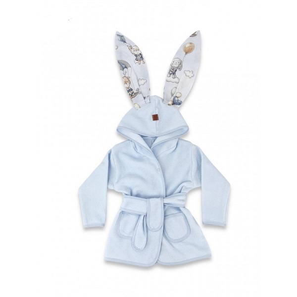 Detský termofroté župan s kapucňou sv. modrý, veľ. 98-104