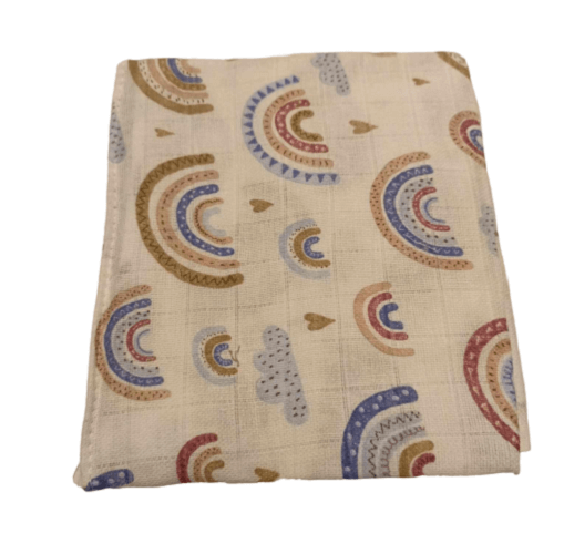 Bavlnená plienka biela s potlačou - Dúha