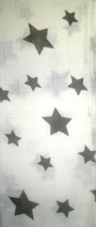 Plienka bavlnená s potlačou 70x80cm - sivé hviezdičky