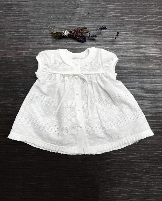 Komplet krajkový smotanový tunika + 3/4 legínky Minetti, veľ.  74