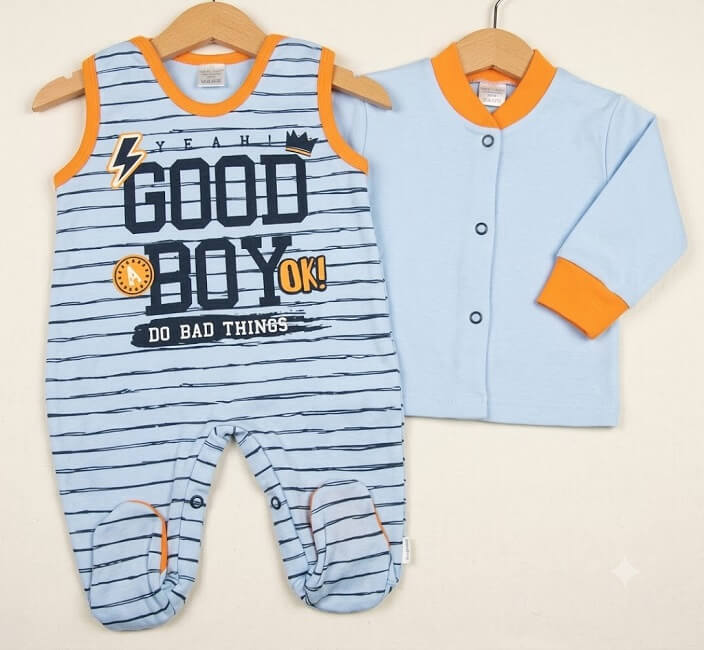 2 dielna sada dupačky s kabátikom modrá - Good boy, veľ. 56