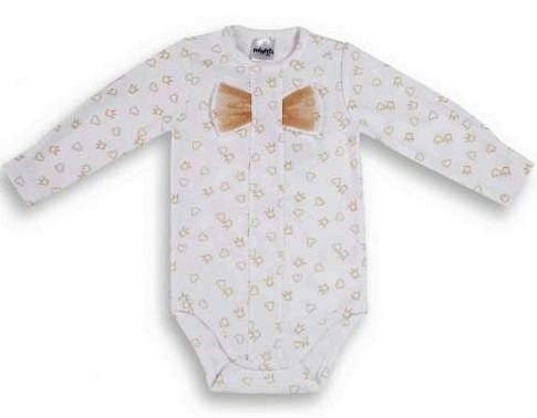 Slávnostné biele body zdobené zlatou potlačou  LADY - Minetti, veľ. 62