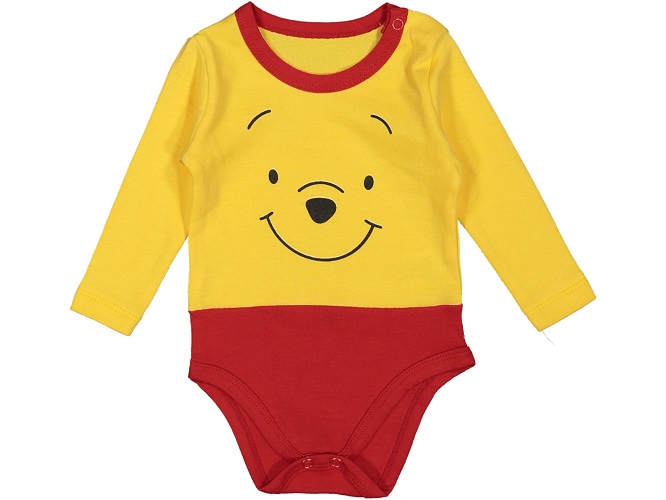 Body pre bábätko žlté s červenou - Medvedík, veľ. 68