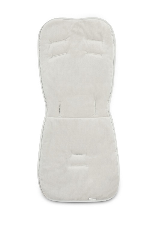 Vložka do športového kočíka minky sivá / sivá bavlna - Panda a líška