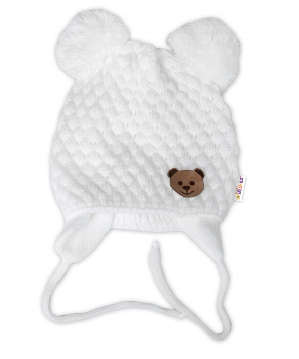 Zimná čiapka smotanová - Teddy veľ. 3-6 mesiacov