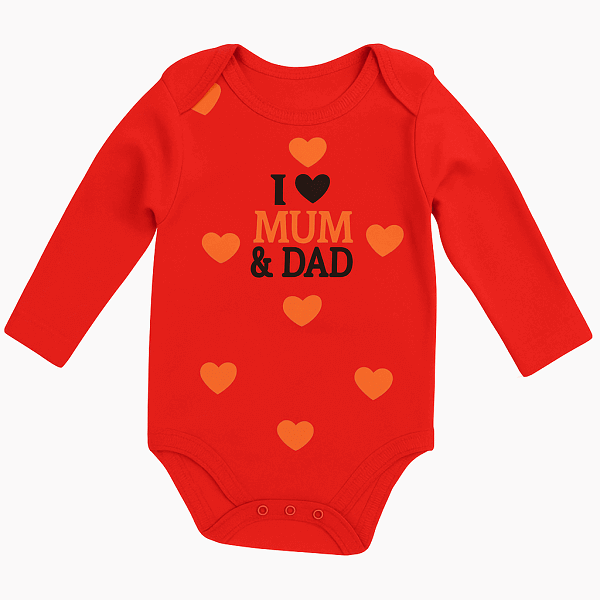Body pre bábätko červené - I love, veľ. 74