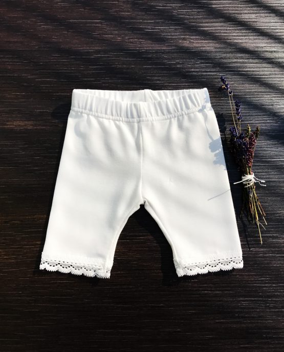 Komplet krajkový smotanový tunika + 3/4 legínky Minetti, veľ.  74