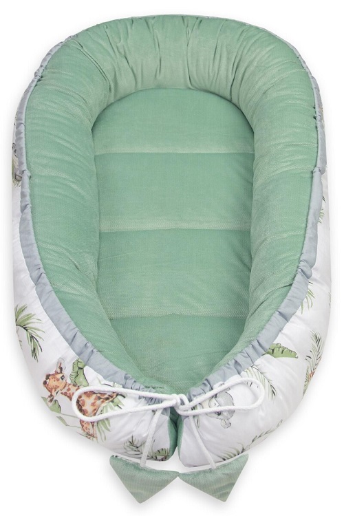 Obojstranné hniezdočko / kokon Velvet 5v1 šalvia - Safari