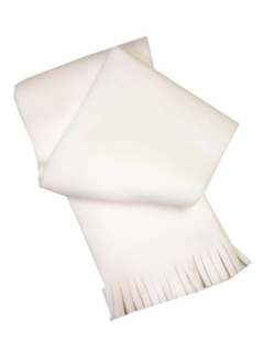 Flísový šál pre bábätko biely - dĺžka 100 cm